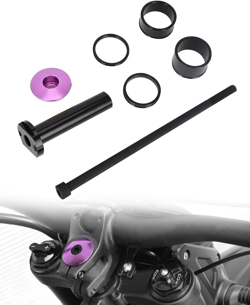 BAOUFF Stem Lock for Electric Dirt Bike,Headset Spacer with Handlebar Top Cap Base Extended Nut for Talaria X3 Sting MX3 R MX4 MX5/Surron Light Bee/E-Ride Pro SS/79Bike/X260 - Purple - Image 1